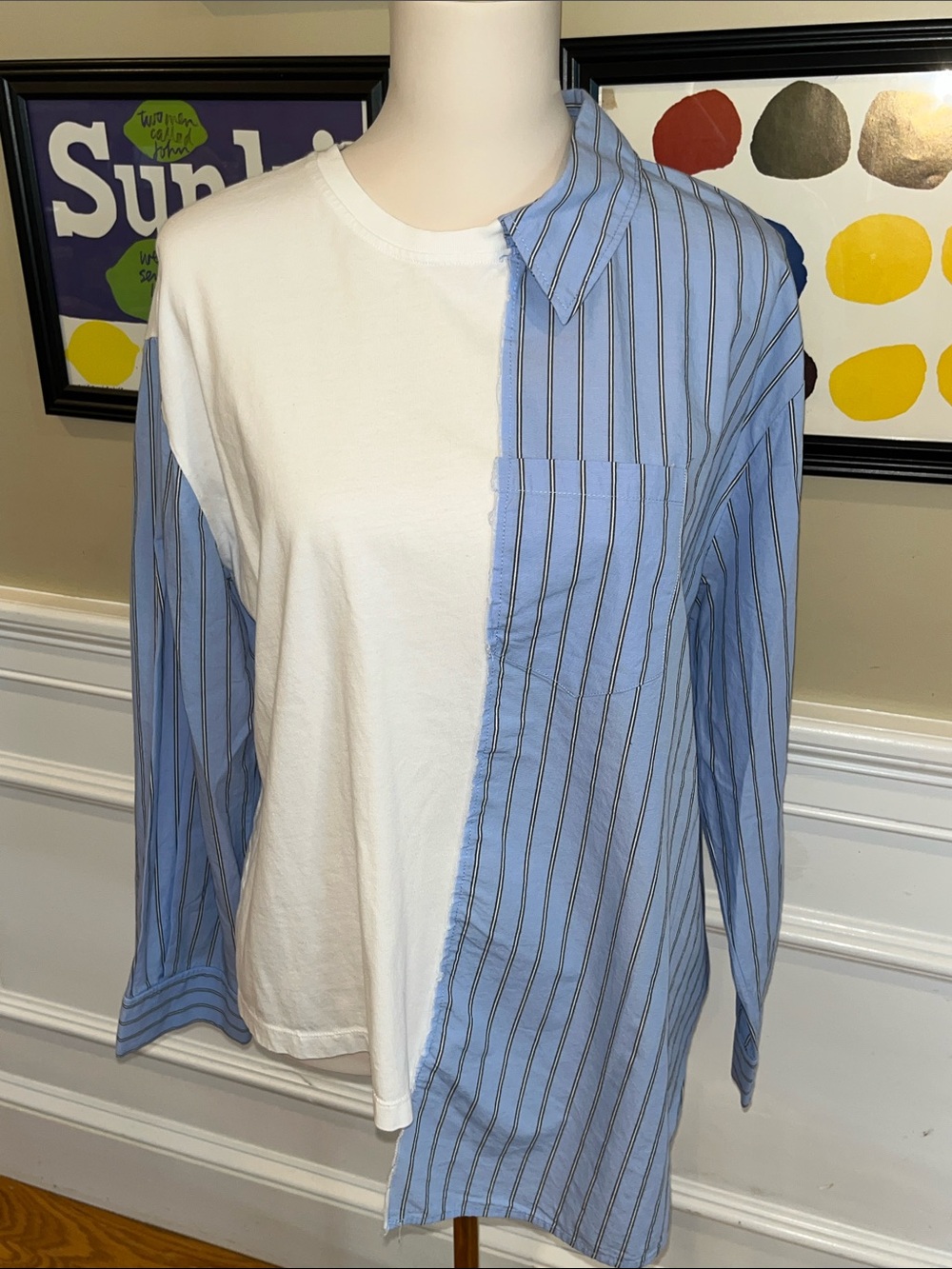 Zara Mixed Media Shirt - Picture 4 of 9